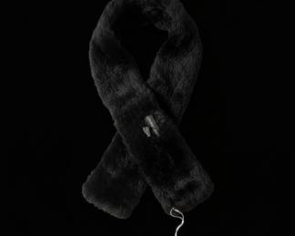 Adrienne Landau Black Fur Stole