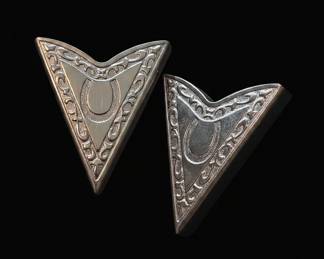 Vintage Western Style Collar Stays with Horseshoe Motif