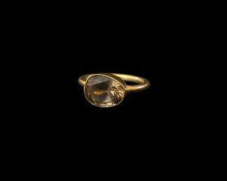 Gold Smoky Quartz Ring