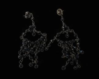Black Crystal Chandelier Earrings