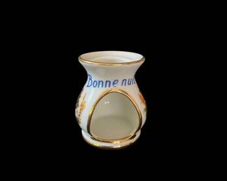 Bonne Nuit Ceramic Oil Lamp or Perfume Burner with Floral Motif