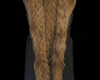 Womens Raccoon Fur Trimmed Quilted Vest