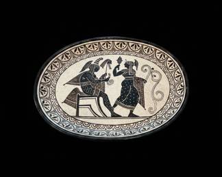 Antique Giustiniani Egyptian Motif Pottery Plate
