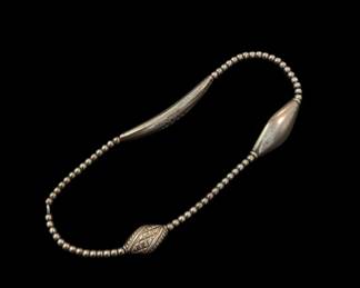Sterling Silver Bead and Abstract Link Bracelet