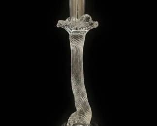 Fratelli Toso Murano Glass Twisted Candlestick Holder