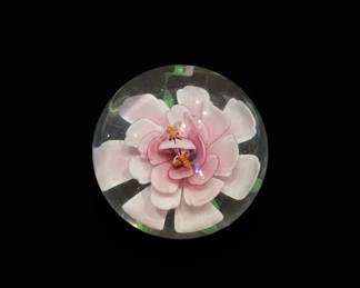 Glass Flower and Bee Paperweight Dynasty Gallery