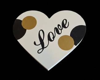 HandPainted Love Heart Plaque with Date and Polka Dots