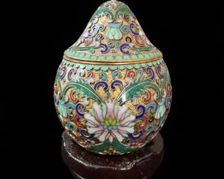 Cloisonn Pear Trinket Box
