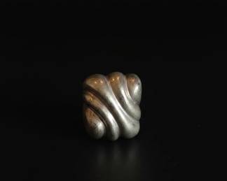 Vintage Sterling Silver Mexican Taxco Ribbed Dome Ring