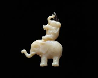 Figural Elephant Charm Celluloid or Early Plastic