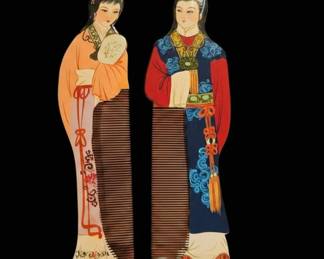 Vintage Gong Shu Ming Bi Chinese Lady Hair Combs Set