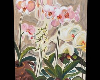 Michaels Hand Painted Canvas Orchid Still Life