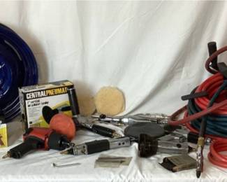 Large Pneumatic Tool Collection with Attachments