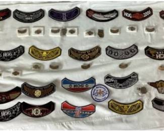 Vintage Collection of Harley Davidson Patches and Pins from 2000-2021