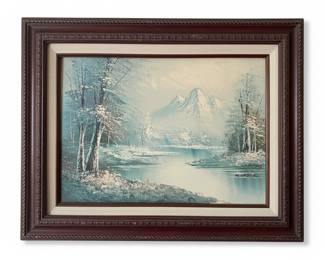 G. Wealer Winter Landscape Oil Painting