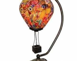 Hot Air Balloon Stained Glass Table Lamp