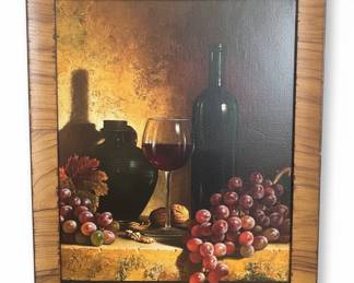 Wine Bottle, Grapes, and Walnuts by Loran Speck Painting