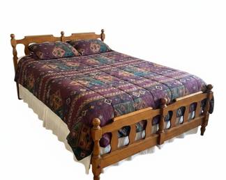 Southwestern Style Wooden Spindle Bed Frame
