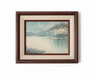 G. Wealer Winter Landscape Oil Painting