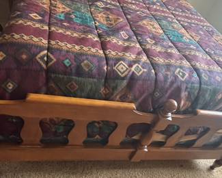 Southwestern Style Wooden Spindle Bed Frame
