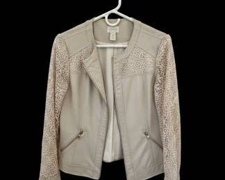Chico's Faux Leather and Lace Jacket