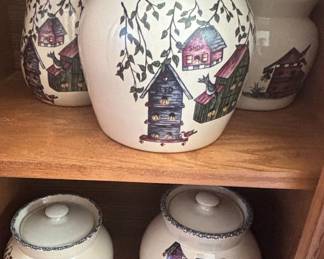 Home & Garden Party "Country" Collection Hand-Painted Ceramic Canister Set (1999)