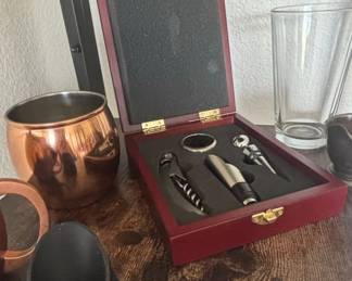 Stainless Steel Cocktail Shaker Set with Moscow Mule Mugs and Bar Tools