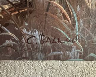 Original Oil Painting of Ducks in Marsh by Reynolds