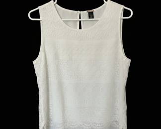 White Lace Top and Black Faux Leather Jacket Set