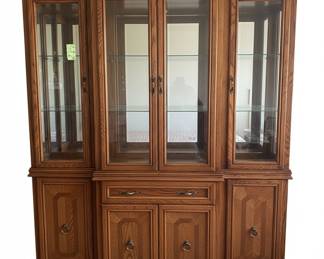 Vintage Oak China Cabinet and Hutch by Richardson Brothers