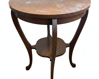 Round Oak Side Table