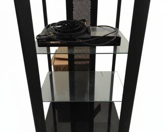 Black Metal and Glass Audio Rack