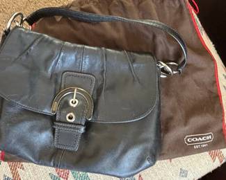 Coach Soho Black Leather Buckle Shoulder Bag