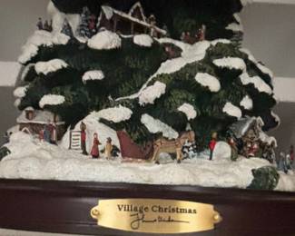 Thomas Kinkade "Village Christmas" Illuminated Rotating Tree Display