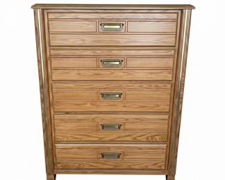 Stanley Oak 5-drawer Dresser