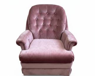 Vintage Pink Tufted Velvet Swivel Lounge Chair