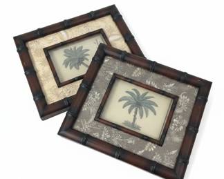 Set of Three Framed Prints: Palm Tree, Tall Ship, and Inspirational Quote