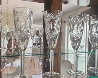 Waterford Crystal Champagne Flutes, Wheat Design, Set of Two
