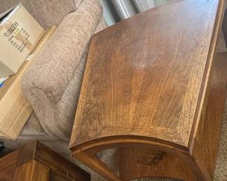 Mid-Century Modern Lane Walnut Wedge End Table