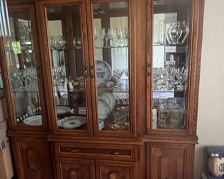 Vintage Oak China Cabinet and Hutch by Richardson Brothers