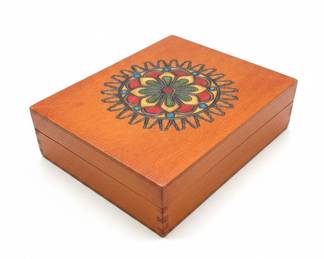 Hand-Painted Wooden Mandala Box