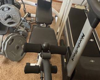 Marcy WM-MX5 Home Gym System with Weights and NordicTrack Treadmill