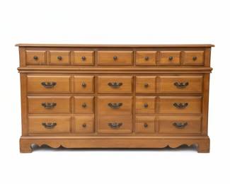 Vintage Flanders Maple Wood Dresser and Chest of Drawers Set