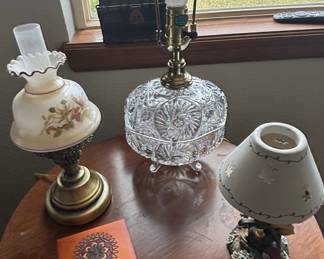 Assorted Table Lamps (Cut Crystal, Floral Accent, and Figural)