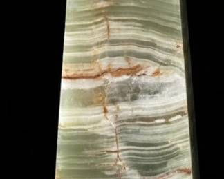 Green Banded Onyx Obelisk Pair