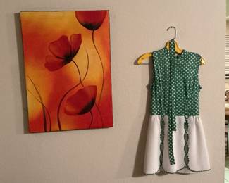 Vintage vibrant green dress .1950 - 1970”s.