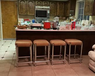 1970’s Mid Century Chrome Bar stools. set of 4