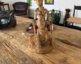 Carved wooden African figures