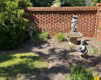 statues,  birdbath NOT for sale
