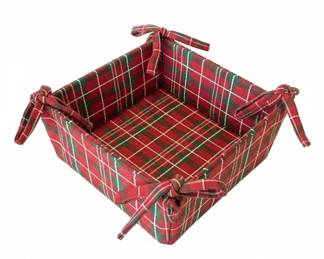 Plaid Fabric Bread Basket